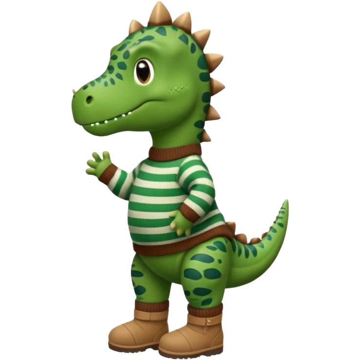 Dinosaur wearing uggs and and a sweater  emoji