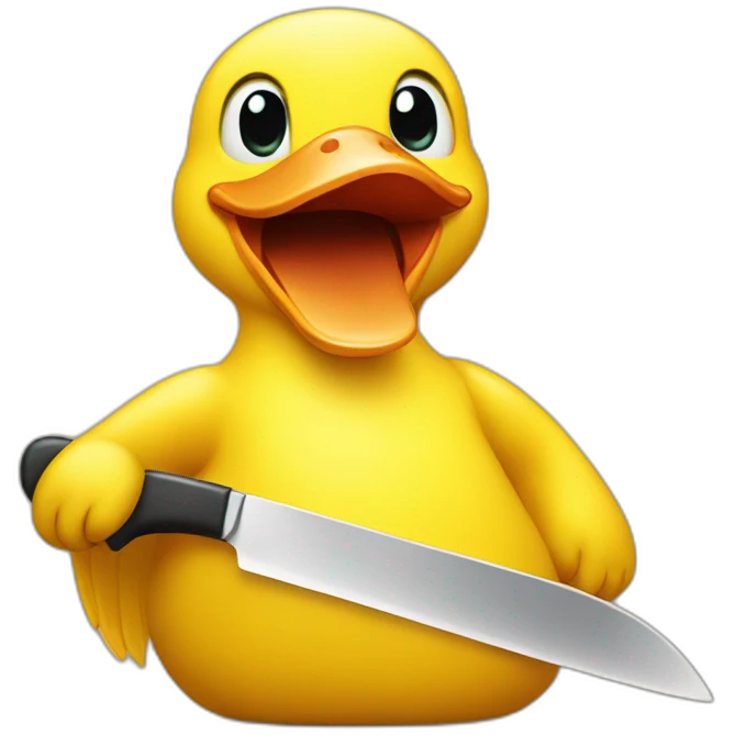 yellow duck holding a knife  emoji