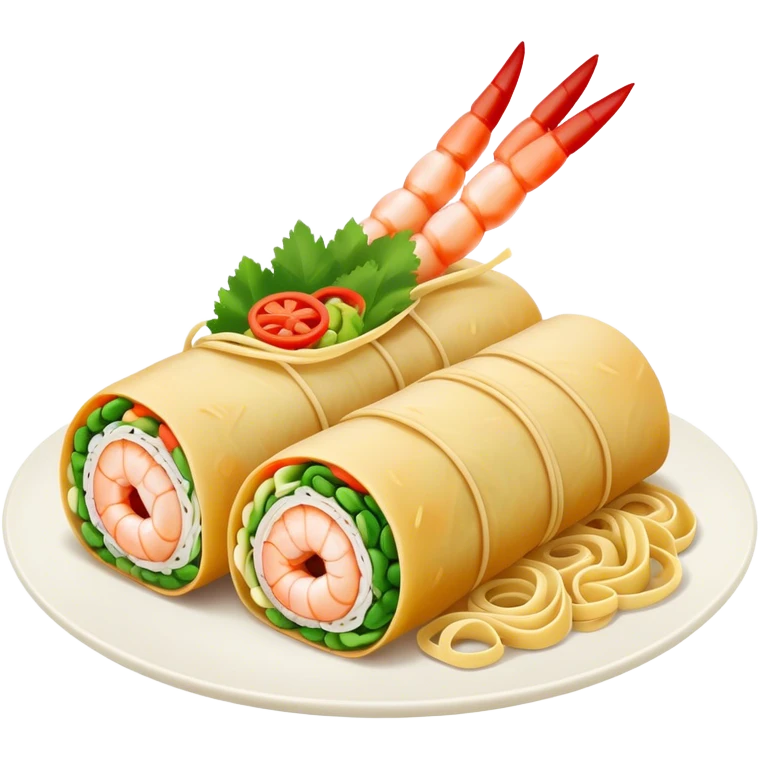 summer roll with noodels emoji