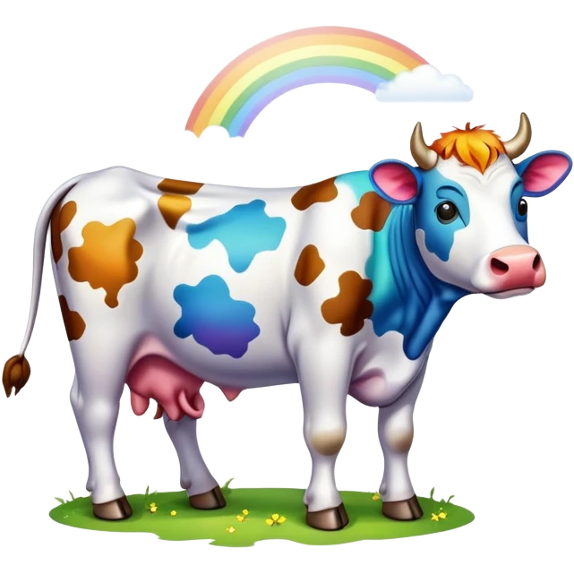 Rainbow cow emoji