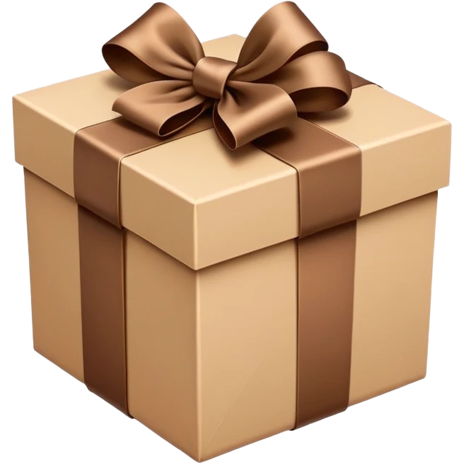 The box is beige with a brown bow emoji