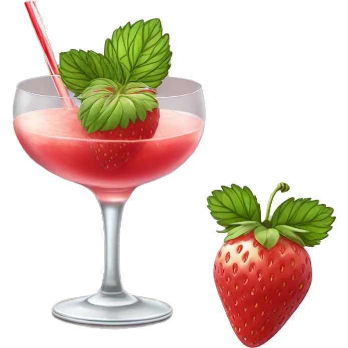Strawberry cocktail with basilic  emoji