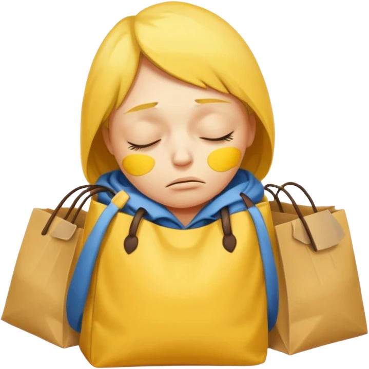 Tired yellow head emoji