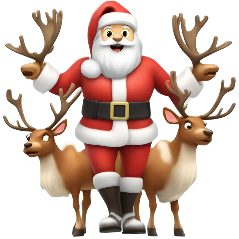Santa with reindeer emoji