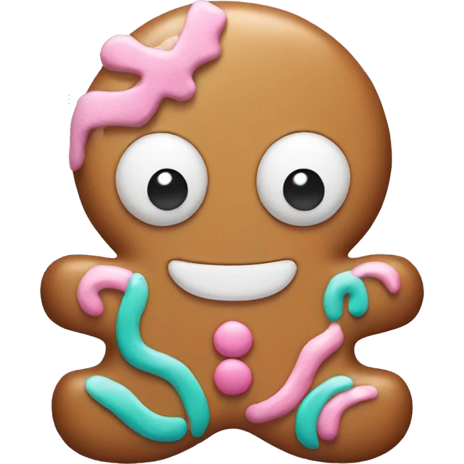 Pastel gingerbread man emoji