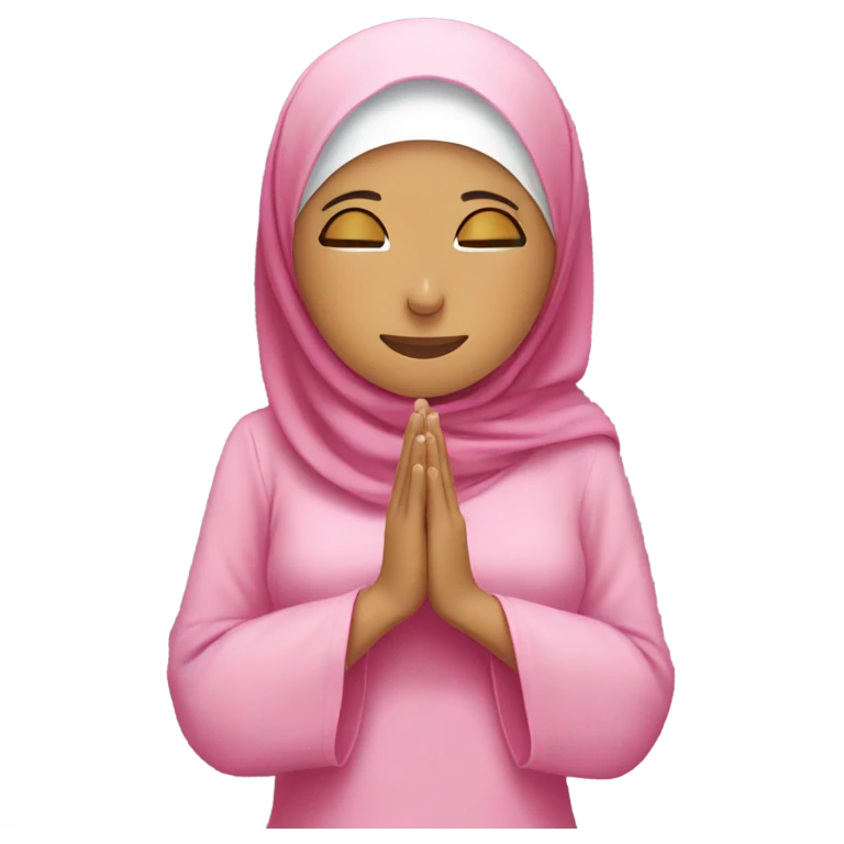 Muslima praying sujood pink emoji