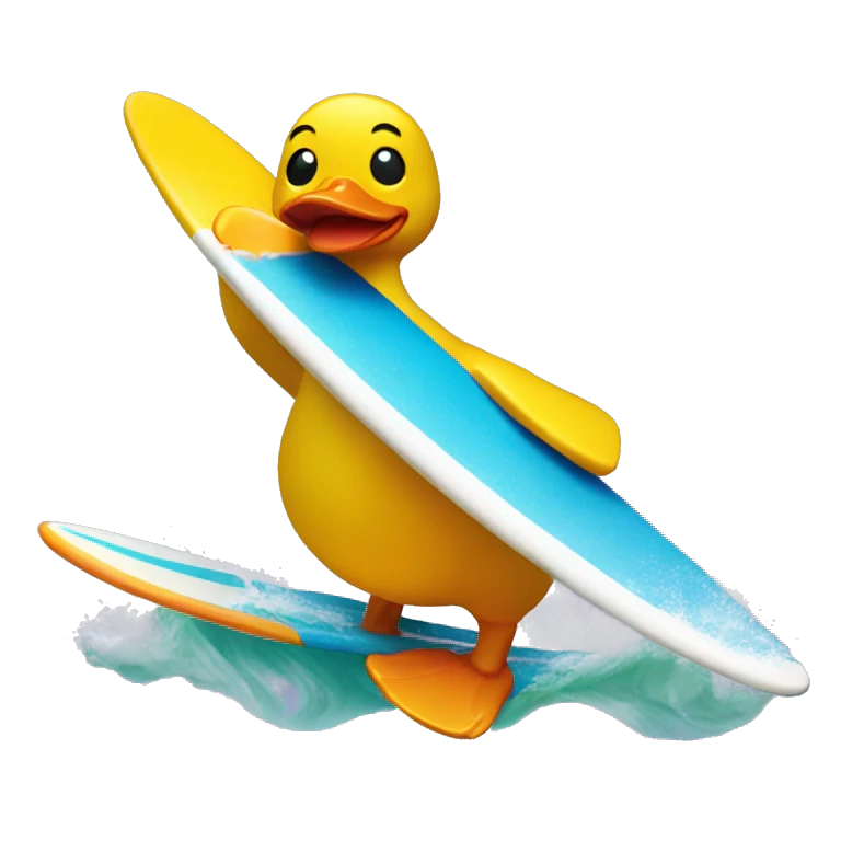 rubber duck riding a surf board emoji