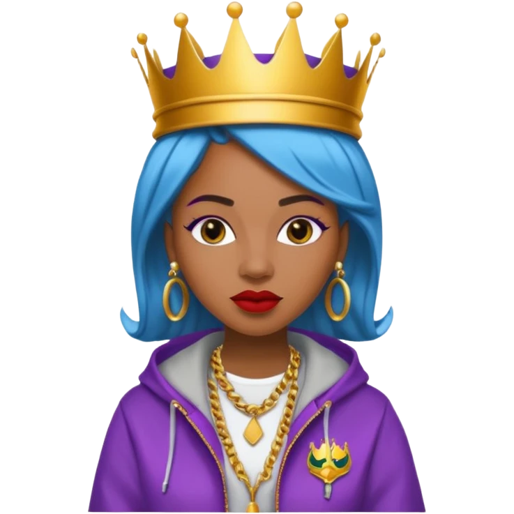 Queen in a hip hop outfit emoji