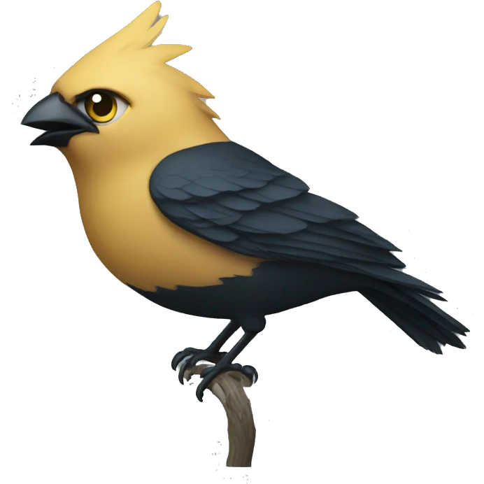 bird black canary head emoji