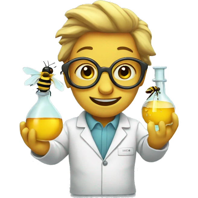 Bee Chemist doing experimnt emoji