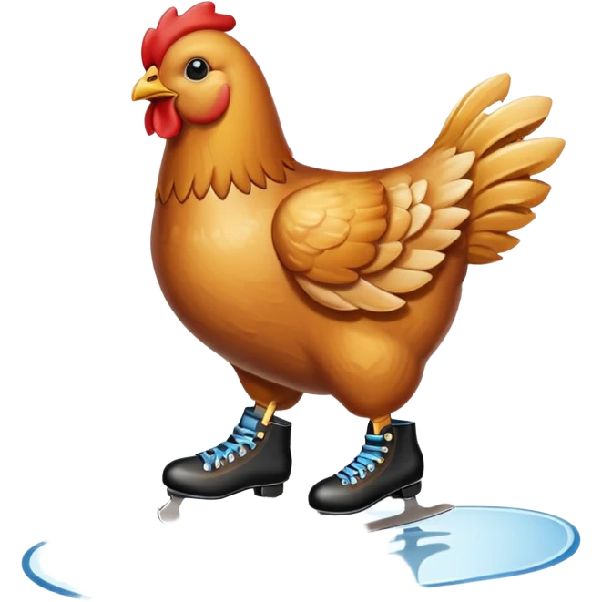 Chicken wing ice skating  emoji