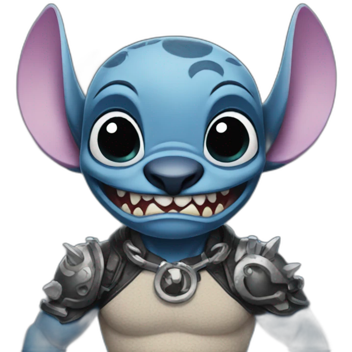 Stitch with a lot of tattoos  emoji