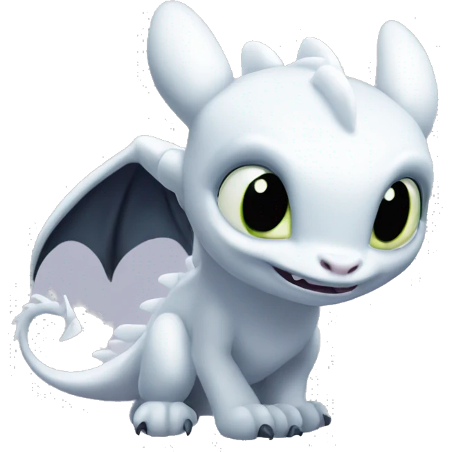 Light fury toothless dragon  emoji