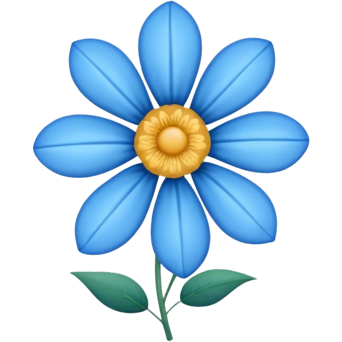 Una hermosa flor rosa color azul  emoji