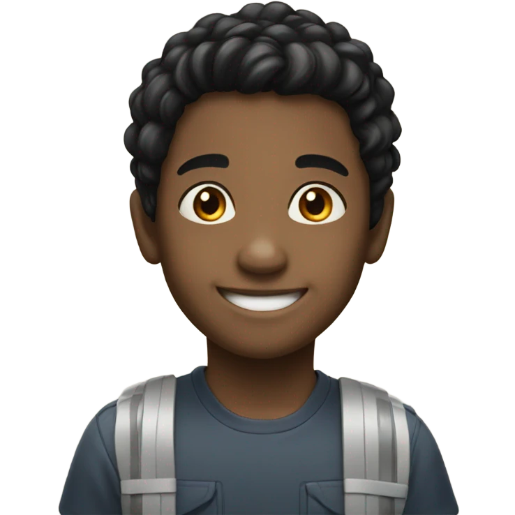 smiling children with black hair emoji