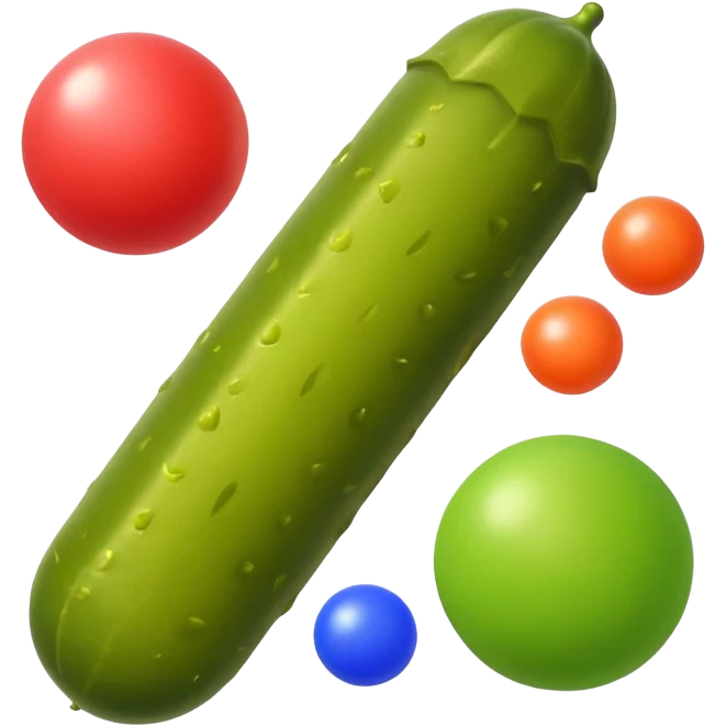 One pickle and two balls emoji
