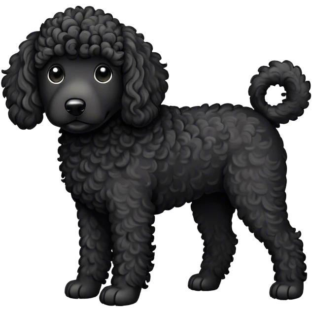 Black doodle dog emoji