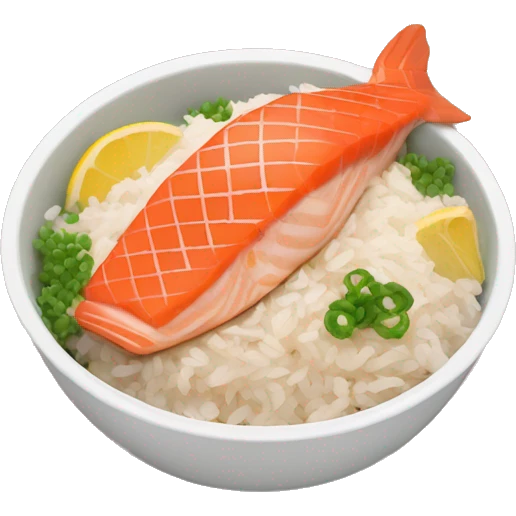 salmon rice bowl emoji