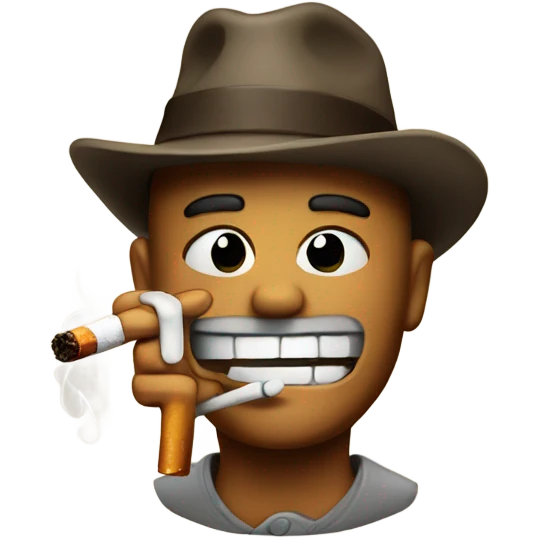 Face with whiskey and cigarette emoji