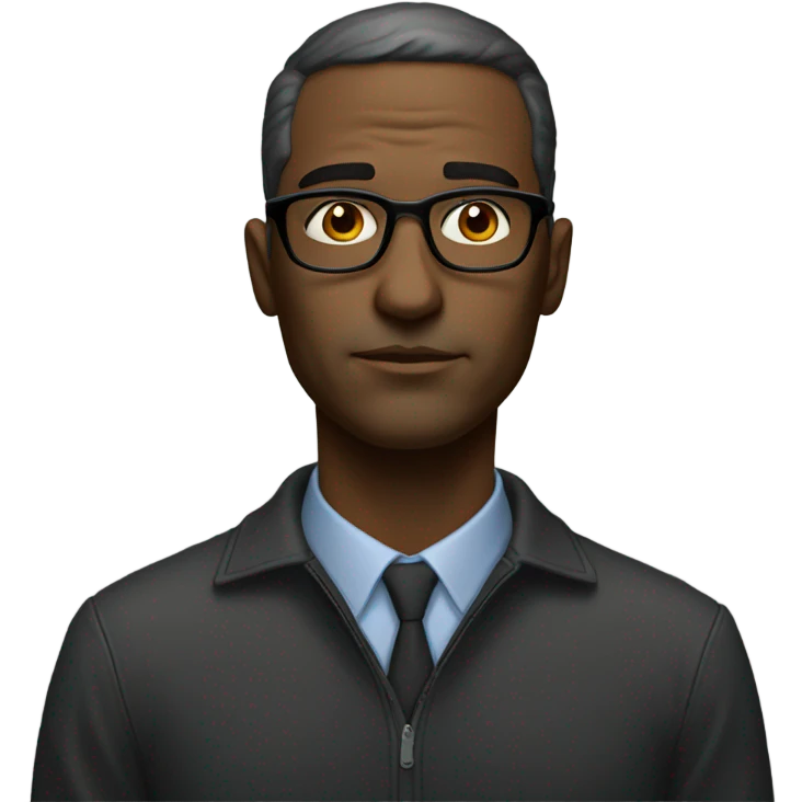 thoughtful male portrait with glasses emoji