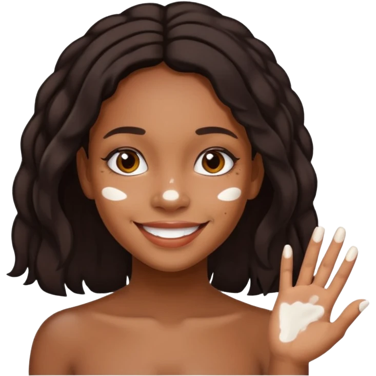 emoji of a black girls with vitiligo emoji