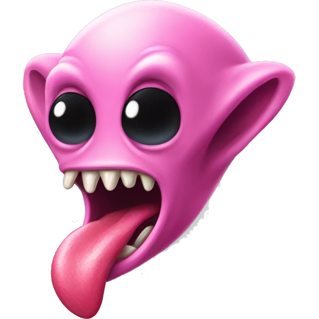 Pink alien tongue out emoji  emoji