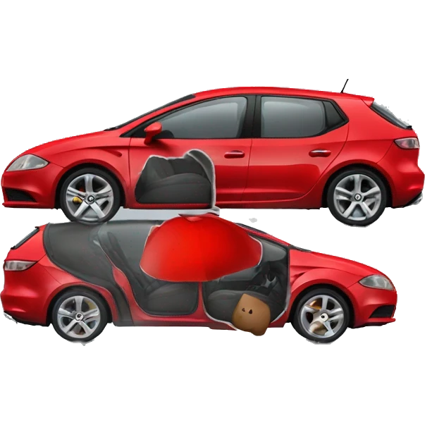 a red seat leon 2007 1.9 tdi coming at speed emoji