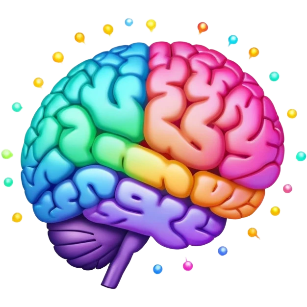 Brain with creativity colored sparkles emoji