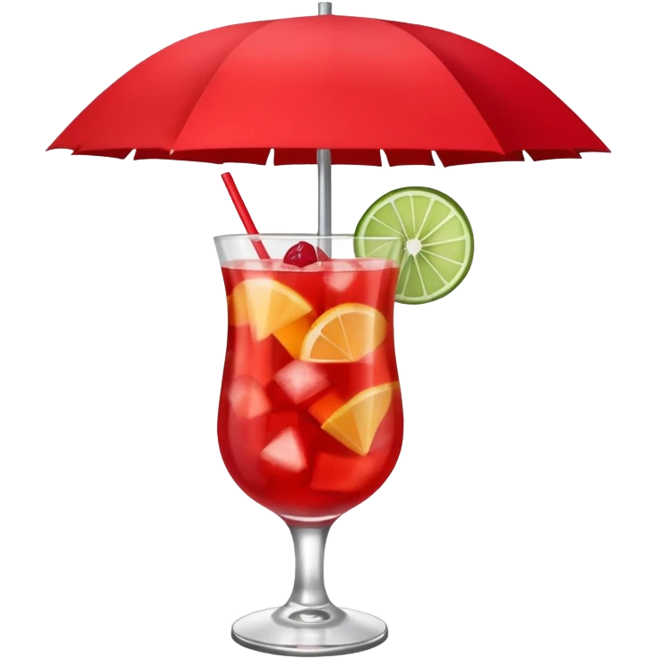 Fruit Punch – colorful drink with fruit chunks and umbrella emoji