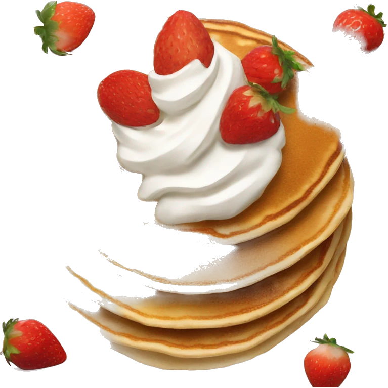 pancakes with strawberries and whipped cream  emoji