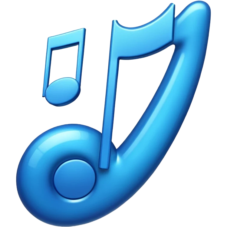 Nota musical en azul emoji