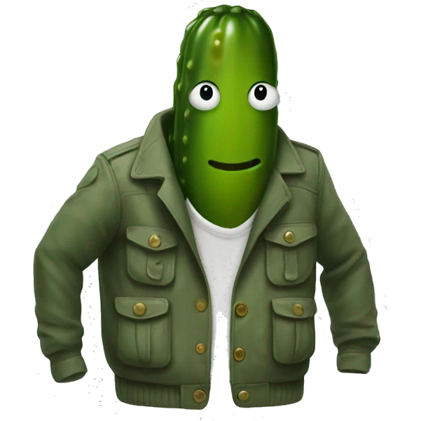 Pickle in a jacket emoji
