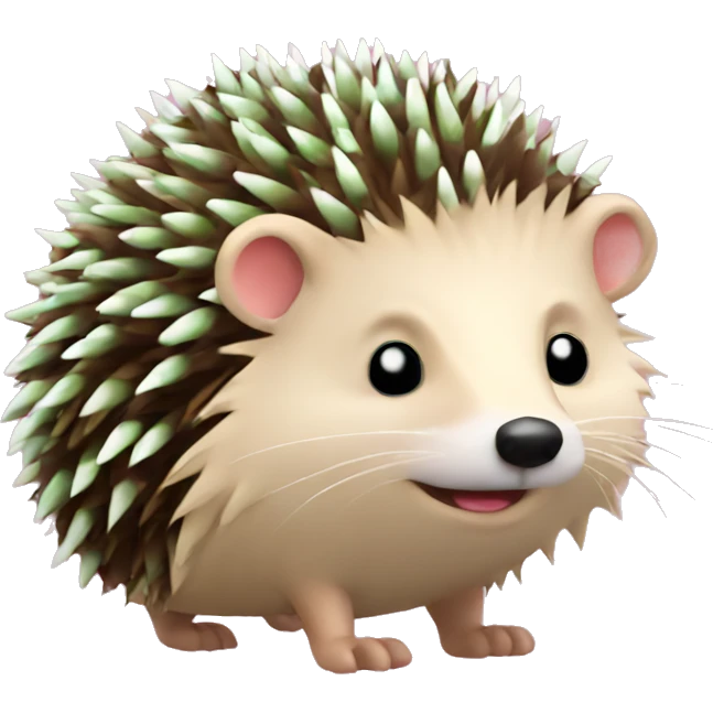 hedgehog with a peppermint emoji