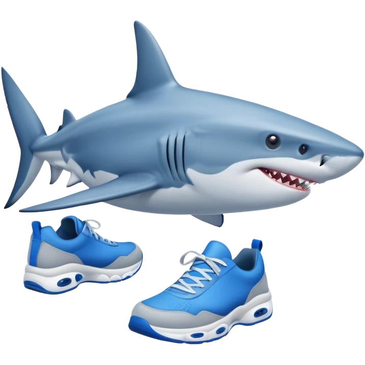 Tiburón con zapatillas azules  emoji