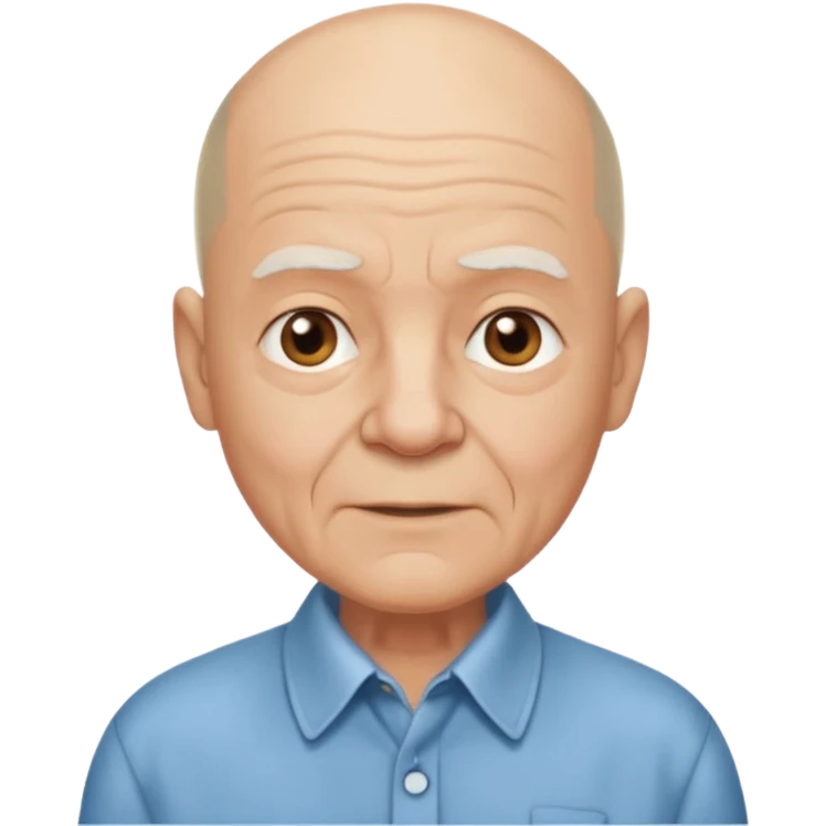 bald elderly man with shirt emoji