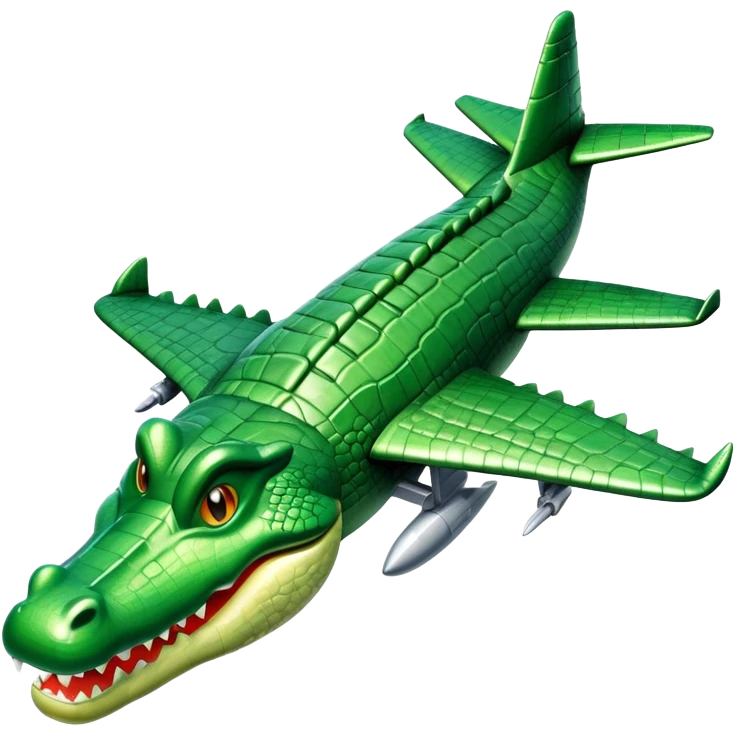 Cocodrilo fusionado con avion emoji