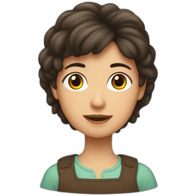 fille brune frisée emoji