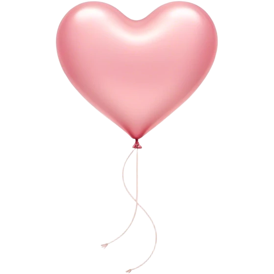 Cinematic tiny floating heart balloon, glossy and round, warm pink hues, slightly transparent with a soft glow, delicate string gently swaying, dreamy and adorable. emoji