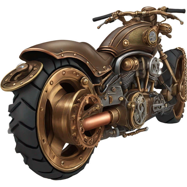 steampunk motorbike rear emoji