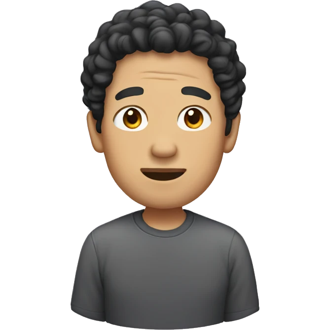 asian dad with curly black hair emoji