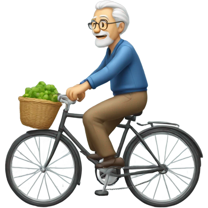 Old man riding a bicycle  emoji
