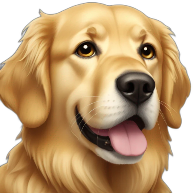 A golden retriever sick of life emoji
