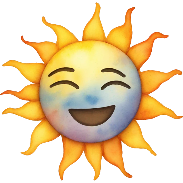 Sun in watercolor emoji