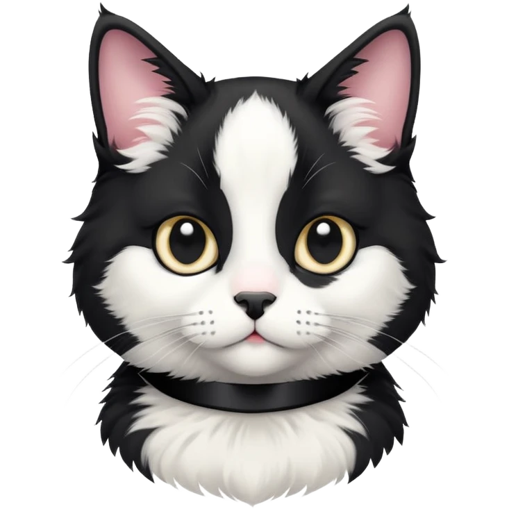 curious tuxedo cat with head tilted emoji