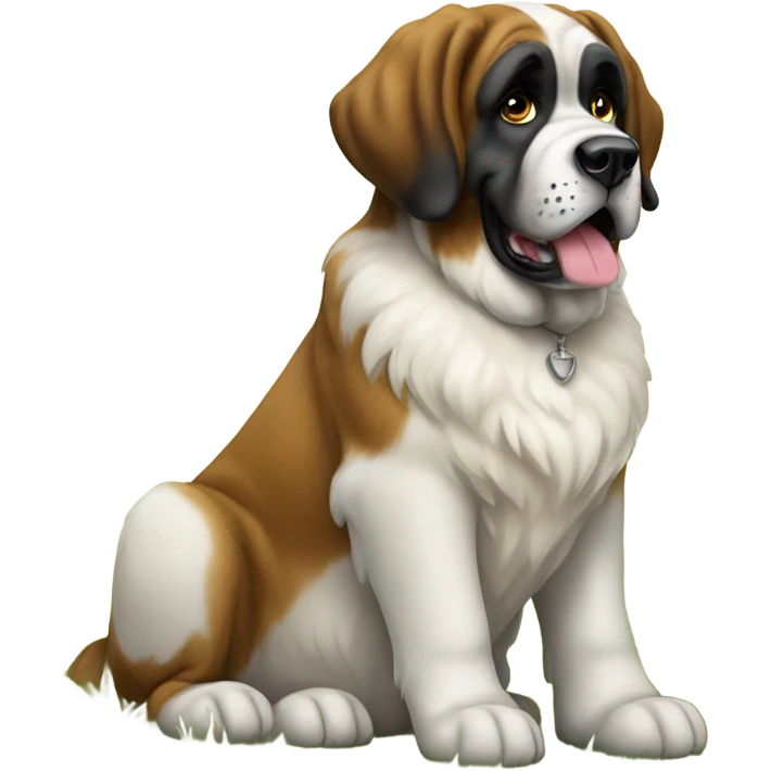 Saint Bernard dog in a field emoji