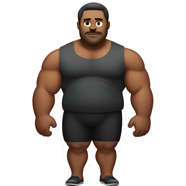 big massive man with a little bit of muscles but also  bit of belly fat emoji