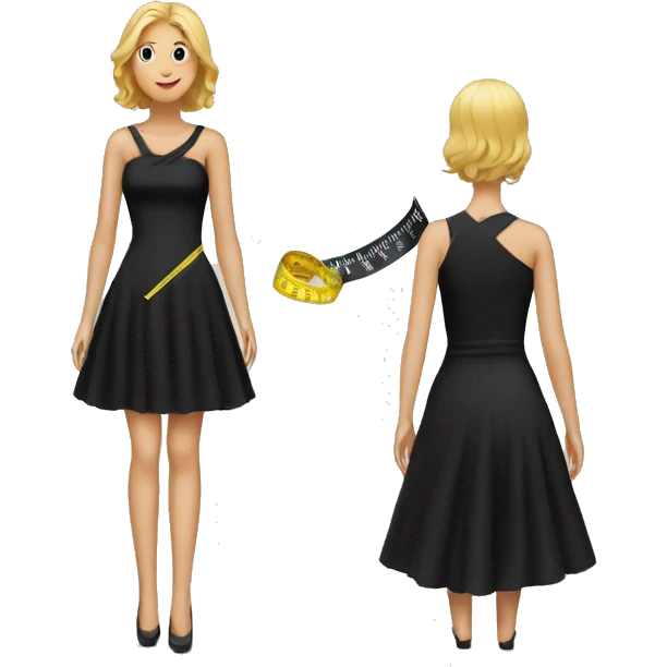 a black dress with a measuring tape wrapped around it emoji