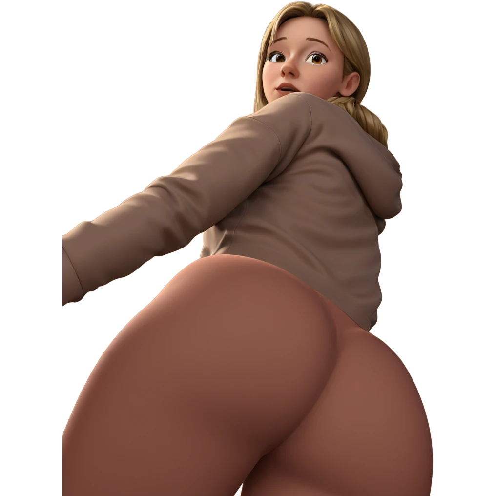 realistic girl looking back emoji
