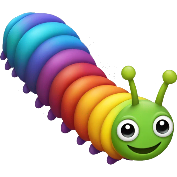 a rainbow caterpillar  emoji