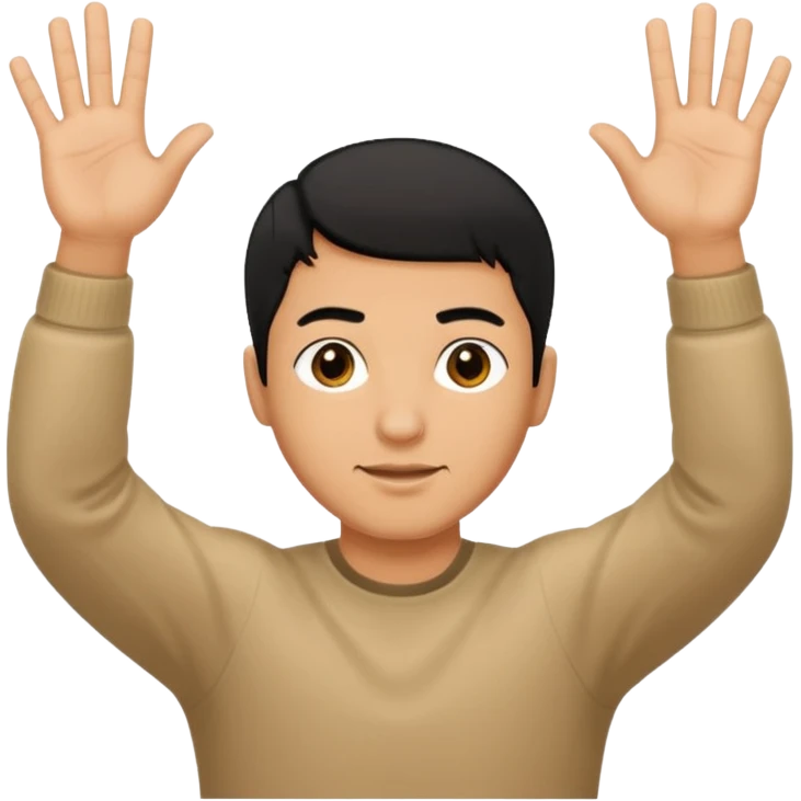 Make an emoji of a guy holding up two hands out like they're giving someone something or someone's giving them and right over those hands put six and seven on one hand each emoji